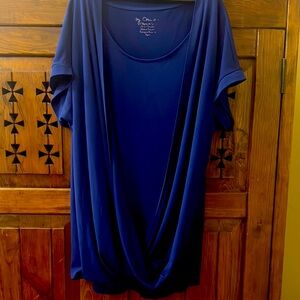 Chico’s Blue Drape-Front Top